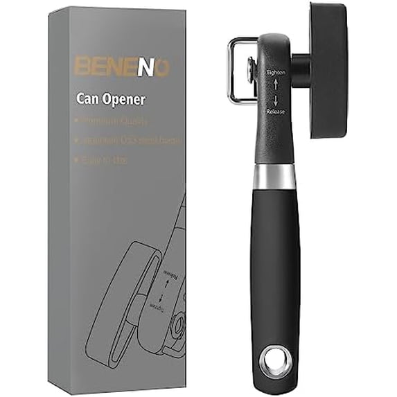 Can Opener, Safe Side Cut Manual Can Opener with Durable Sharp Blade, Smooth Edge Cutting, Effortless Big Knob, Comfortable Grip Handle, Black$$Home Decor, Kitchen, & Other