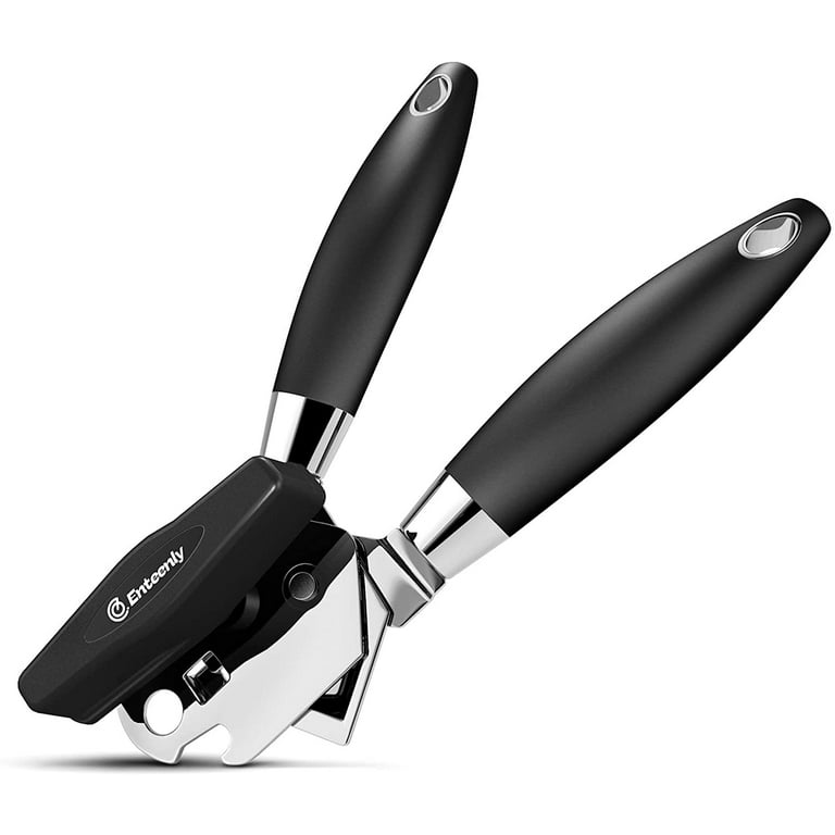 Can Opener Manual with Magnet and Sharp Blade Smooth Edge, Handheld Openers  with Big Effort-Saving Knob, Can Opener with Multifunctional Bottles
