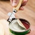 thumbnail image 1 of Can Opener Vintage Can Opener Manual Can Opener Wooden Handle 𝐁ottle Opener Manual Side Cut Stainless Steel Traditional Stab Can & Tin Opener and Corkscrew for Restaurant Home Camping, 1 of 7
