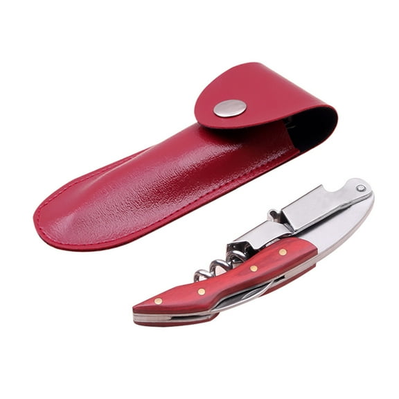 Can Opener,Wine Bottle Opener Leather Case Leather Bag Opener Packaging
