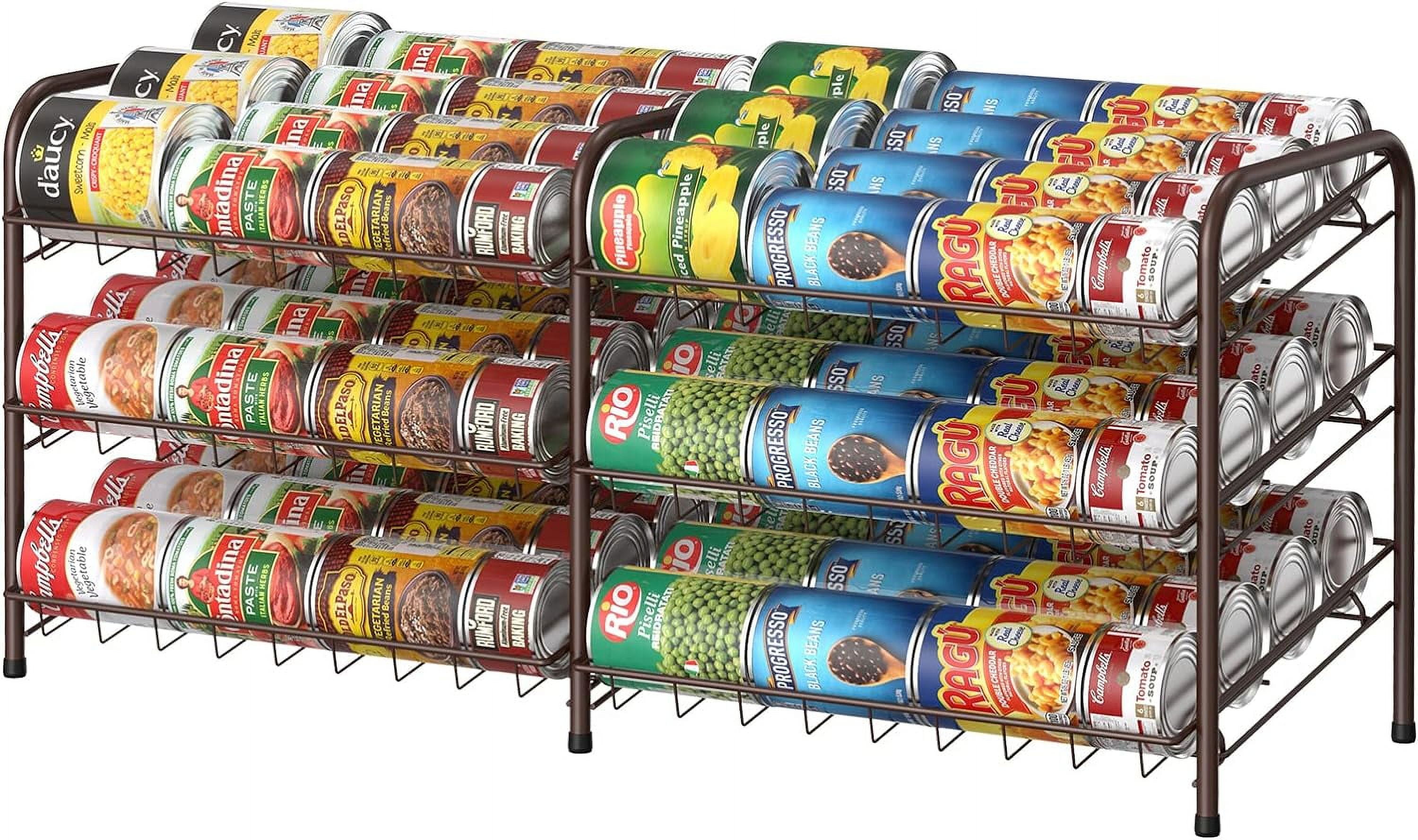 Can Organizer for Pantry, 3 Tier Can Dispenser Rack Holds up to 72 Cans