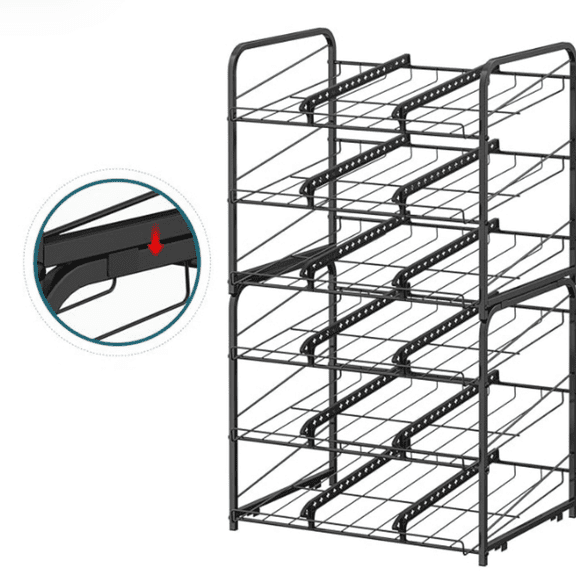 Can Organizer for Pantry Stackable 2 Pack, Can Storage Organizer Rack Stacking Can Dispensers Small Space Holds up to 36 Cans for Pantry, Kitchen, Cabinet Black