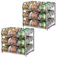 thumbnail image 1 of Can Organizer for Pantry Stackable 2 Pack Can Storage Organizer Rack Stacking Can Dispensers Small Space Holds up to 36 Cans for Pantry Kitchen Cabinet- Silver, 1 of 7