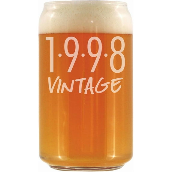 Can Pint Glass - 27th Birthday Gifts for Men or Women Turning 27 - Fun Bday Party - 16 oz