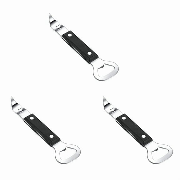 Can Punch Bottle Opener, Manual Stainless Steel Can Opener 3 Pack,3 x Bottle Opener,Black