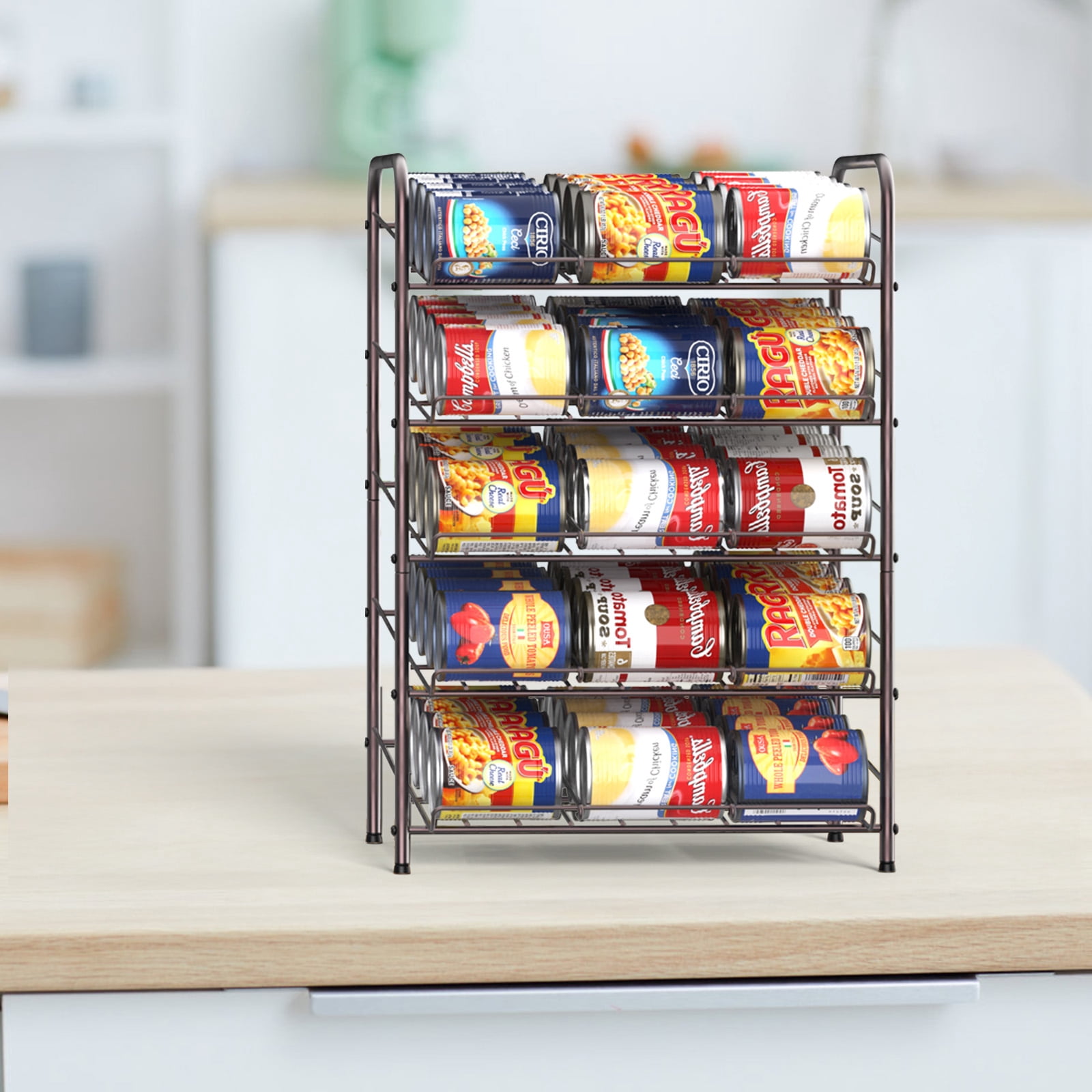 Can Rack Organizer, 5 Tier Can Storage Dispenser Holder, Can Storage ...