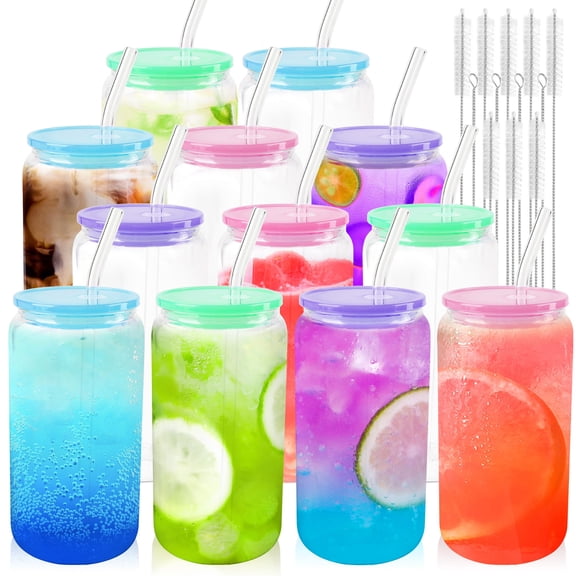 Can Shaped Drinking Tumblers Multicolor Light 12 Pack
