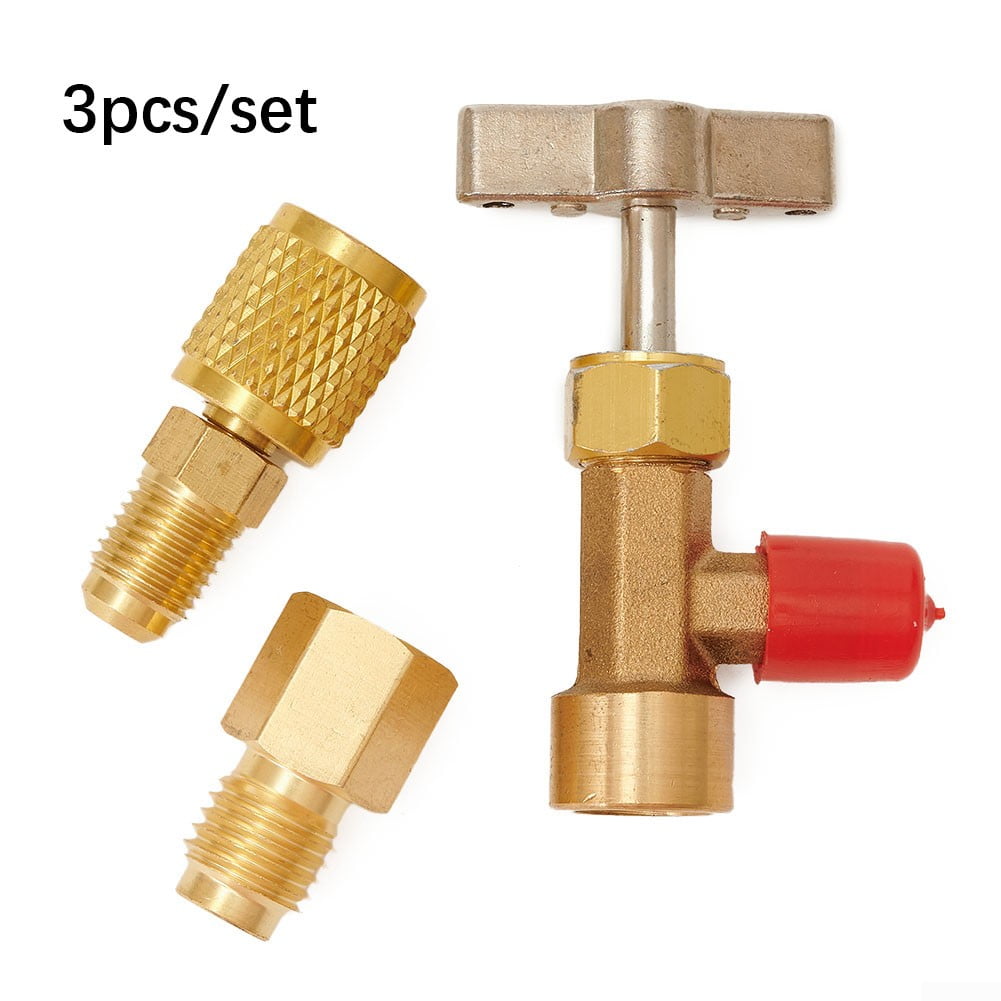 Can Tap Valve R134A Dispenser Tool AC Tank Adapter 1 4 Hose 3pcs set can-tap-valve-r134a-dispenser-tool-ac-tank-adapter-1-4-hose-3pcs-set