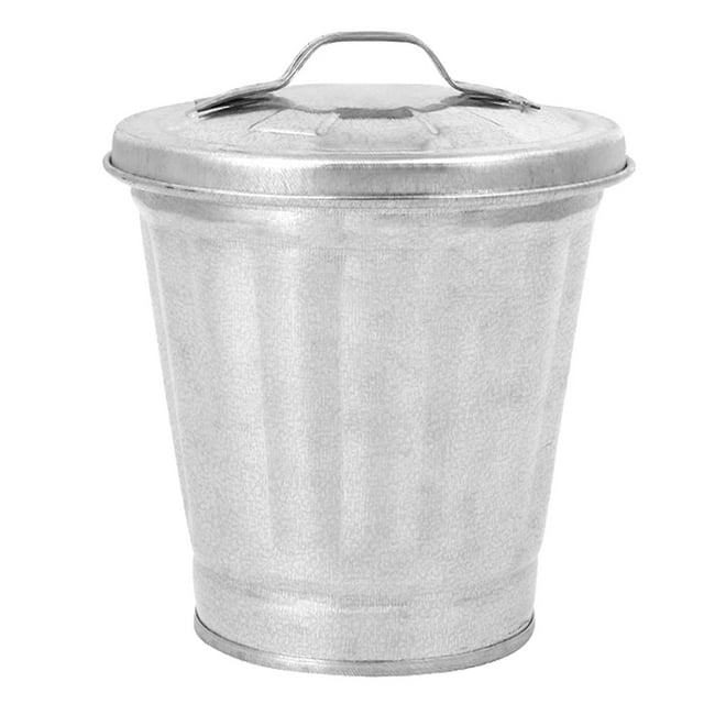 Can Trash Garbage Mini Bin Waste Container Desktop Metal Small Basket