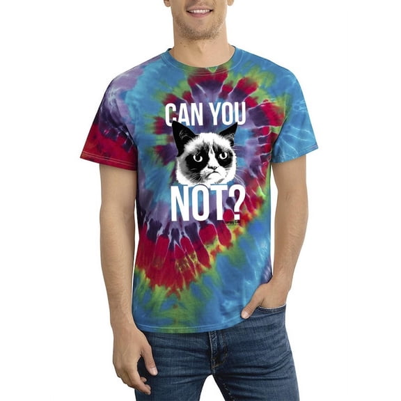 Can You Not? Grumpy Cat Tie-Dye Spiral Men -, Male XX-Large