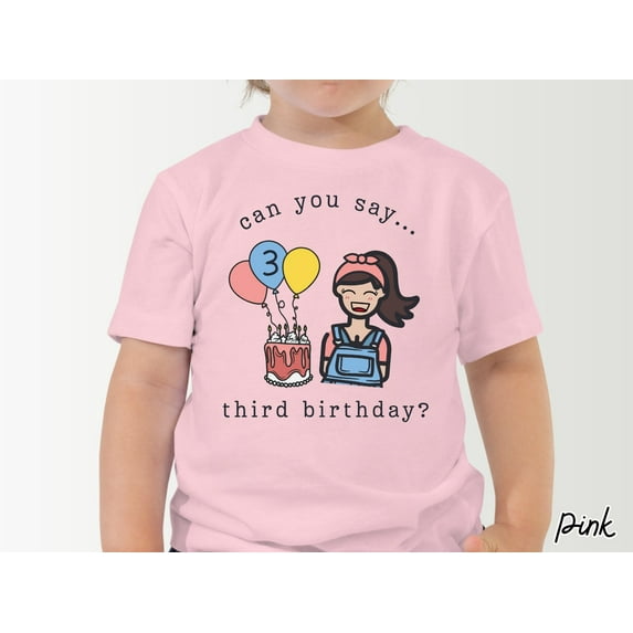 Can You Say Third Birthday Ms Rachel Youth Toddler T-Shirt,Charcoal color,size YM