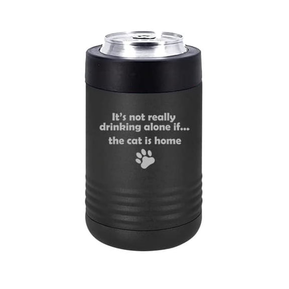 Can and Bottle Cooler Insulator Stainless Steel Double Wall Vacuum Insulated Beverage Drink Holder Funny Drinking Alone Cat