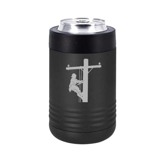 Can and Bottle Cooler Insulator Stainless Steel Double Wall Vacuum Insulated Beverage Drink Holder Lineman Electric Pole Climber