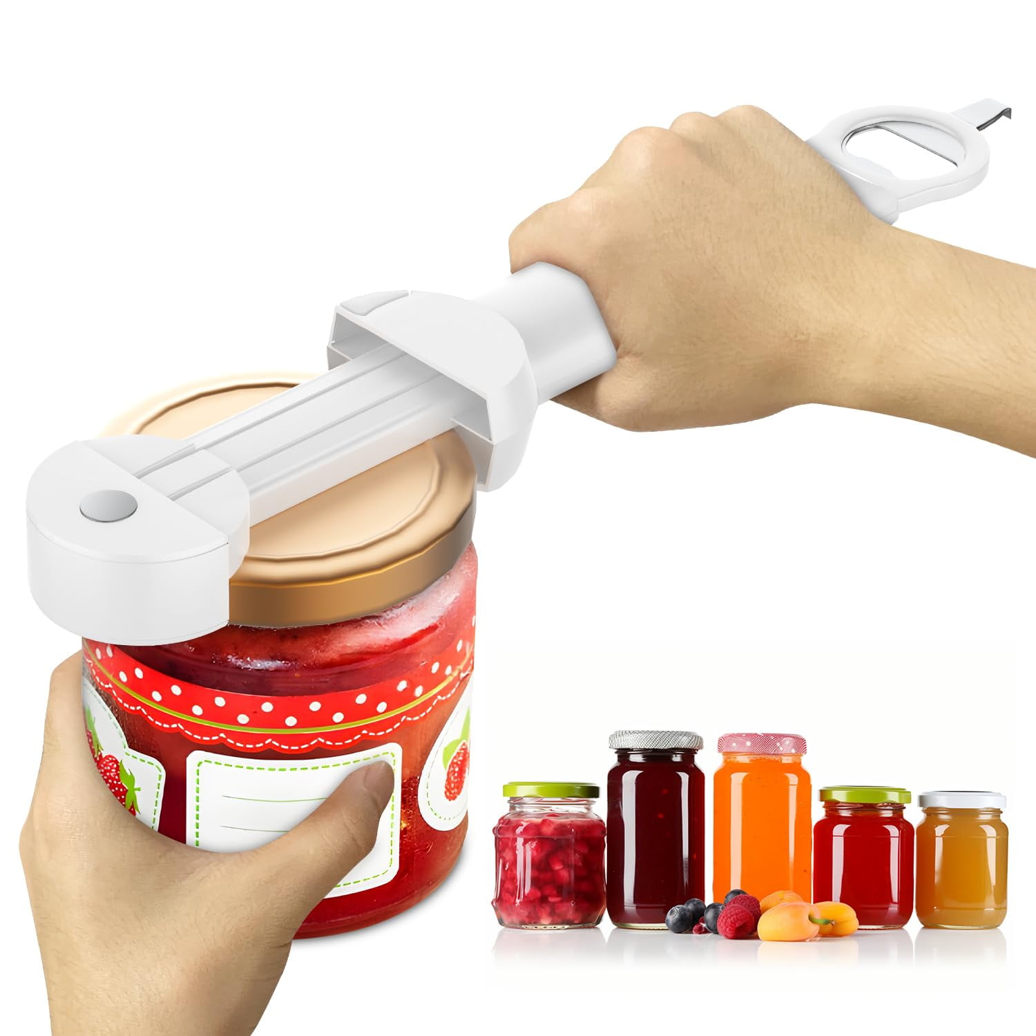 Black Ergonomic Multifunctional Magnetic Jar Opener