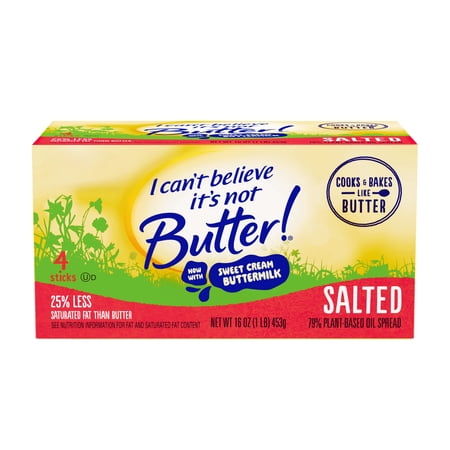 I Can't Believe It's Not Butter! Salted Sticks with Sweet Cream Buttermilk, 16 oz 4 Sticks