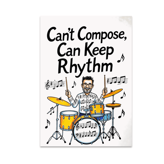 Can-t Compose, Can Keep Rhythm - Fun Music Lover - 13x19 Poster Print