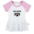 thumbnail image 1 of Can't Escape... Funny Dresses For Baby, Newborn Babies Skirts, Infant Princess Dress, 0-24M Kids Graphic Clothes (Pink Raglan Dresses, 0-6 Months), 1 of 4