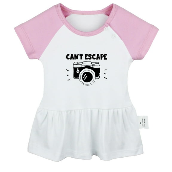 Can't Escape... Funny Dresses For Baby, Newborn Babies Skirts, Infant Princess Dress, 0-24M Kids Graphic Clothes (Pink Raglan Dresses, 0-6 Months)