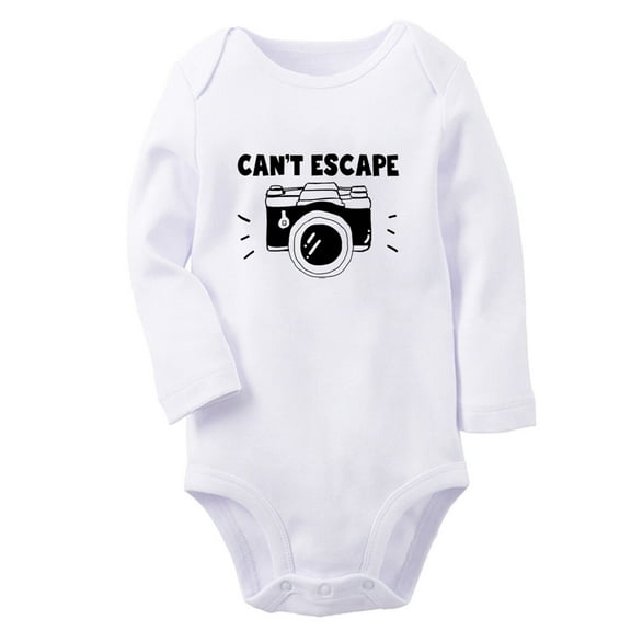 Can't Escape... Funny Rompers, Newborn Baby Unisex Bodysuits, Infant Jumpsuits, Toddler 0-12 Months Kids Long Sleeves Oufits (White, 6-12 Months)