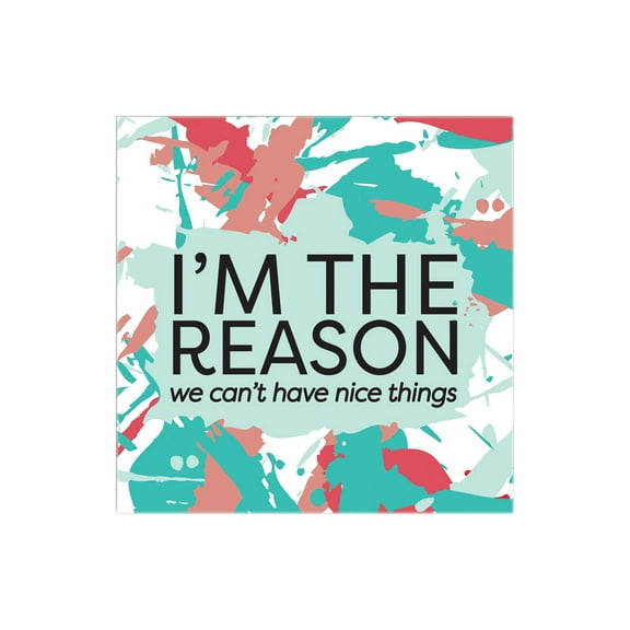 Can't Have Nice Things Green Pink Splash 12 x 12 Wood Wall Sign Plaque