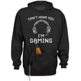 thumbnail image 1 of Can't Hear You I'm Gaming Beer Holder Tailgate Hoodie Sweatshirt Unisex 3X-Large Black, 1 of 4