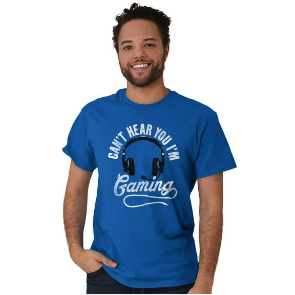Can't Hear You I'm Gaming Men's Graphic T Shirt Tees Brisco Brands S