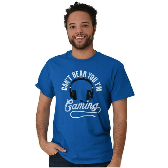 Can't Hear You I'm Gaming Men's Graphic T Shirt Tees Brisco Brands S