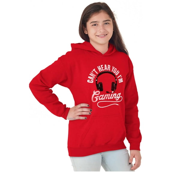 Can't Hear You I'm Gaming Youth Hoodie Boy Girl Teen Brisco Brands L