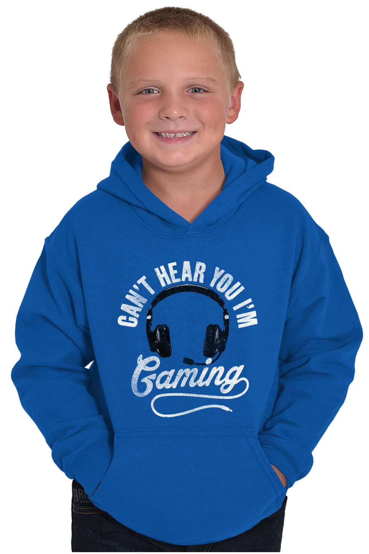 Can't Hear You I'm Gaming Youth Hoodie Boy Girl Teen Brisco Brands X