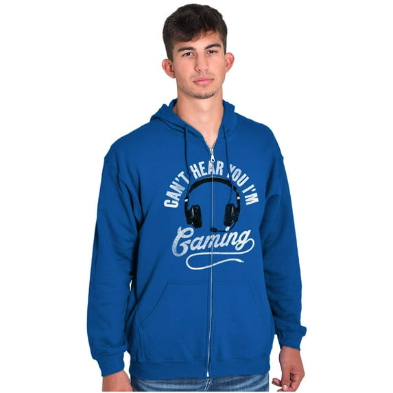 Can't Hear You I'm Gaming Zip Up Hoodie Men's Women's Brisco Brands S