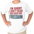thumbnail image 1 of Can't Hear You Over my Freedom Funny Crewneck T Shirts Boy Girl Teen Brisco Brands X, 1 of 6