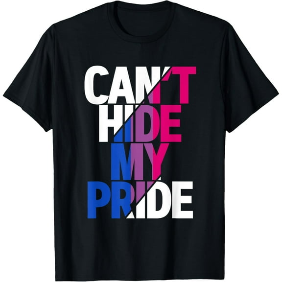 Can't Hide My Pride Bisexual Flag LGBTQ Bisexuality Bi LGBT T-Shirt Tops Tee