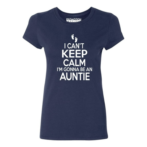 Can't Keep Calm Gonna Be An Auntie Women's T-shirt, Navy, L
