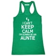 thumbnail image 1 of Can't Keep Calm Gonna Be An Auntie Women's Tank Top, Heather Green, 2XL, 1 of 2