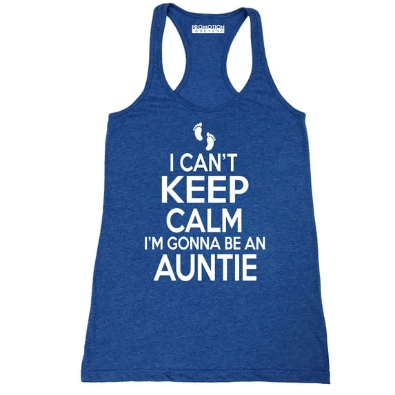 Can't Keep Calm Gonna Be An Auntie Women's Tank Top, Heather Royal, 2XL