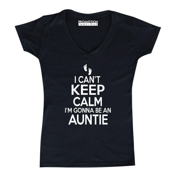 Can't Keep Calm Gonna Be An Auntie Women's V-neck, Black, L
