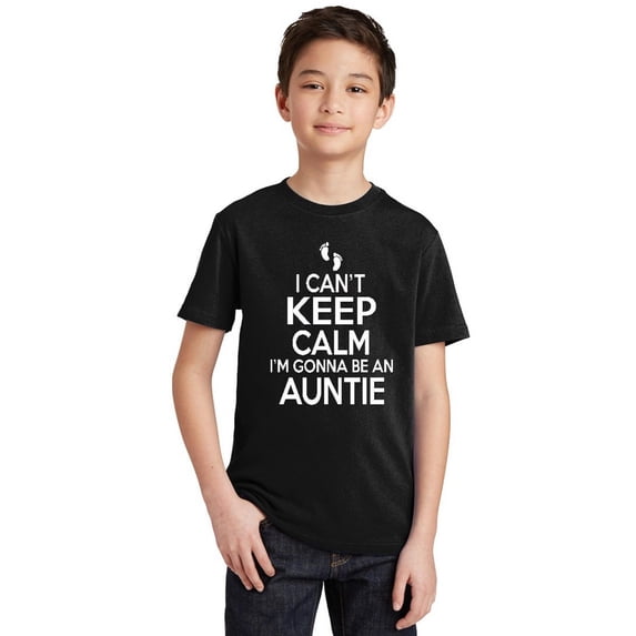 Can't Keep Calm Gonna Be An Auntie Youth T-shirt, Black, M