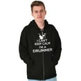 thumbnail image 1 of Can't Keep Calm a Drummer Percussion Unisex Fleece Graphic Zip Up Hoodie Brisco Brands 2X, 1 of 5