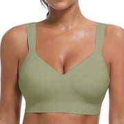 Can't-Miss Clearance!!Women's Sports V-Neck Plus Size Bra Running Fitness Gathering Breathable Yoga Strap Tank Top Gifts for Women 2XL