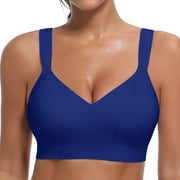 Can't-Miss Clearance!!Women's Sports V-Neck Plus Size Bra Running Fitness Gathering Breathable Yoga Strap Tank Top Gifts for Women L