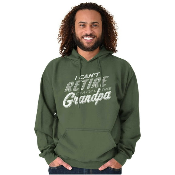 Can't Retire Full Time Grandpa Funny Men's Big & Tall Graphic Hoodie Brisco Brands 5X