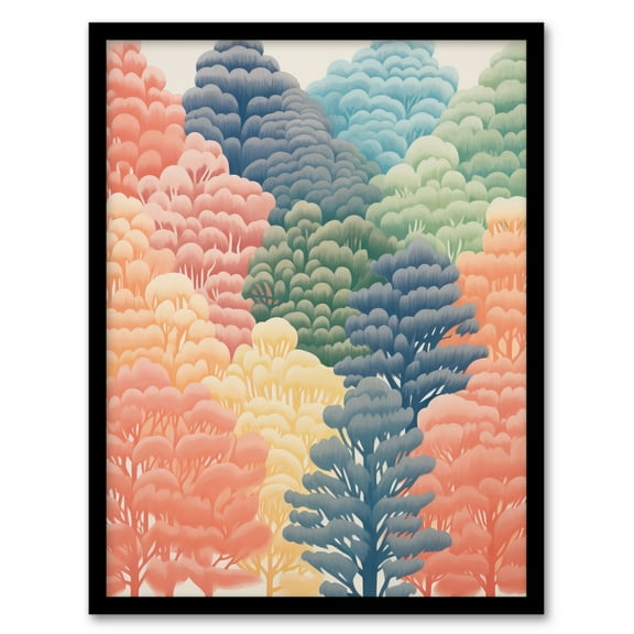 Can't See The Wood For The Trees By Sofia Francis Pastel Autumn Fall Artwork Painting Artwork Framed Wall Art Print A4
