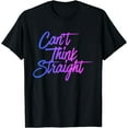 thumbnail image 1 of Can't Think Straight Funny Bisexual Bi Pride Flag T-Shirt, 1 of 4
