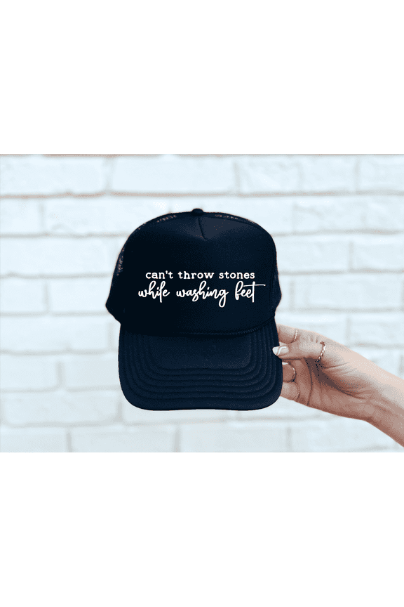 Designs- Can't Throw Stones Black Unisex Foam Trucker Hat