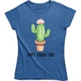 thumbnail image 1 of Can't Touch This Cactus Women's Pocket Funny Retro Cute Fashion T-Shirt, 1 of 4