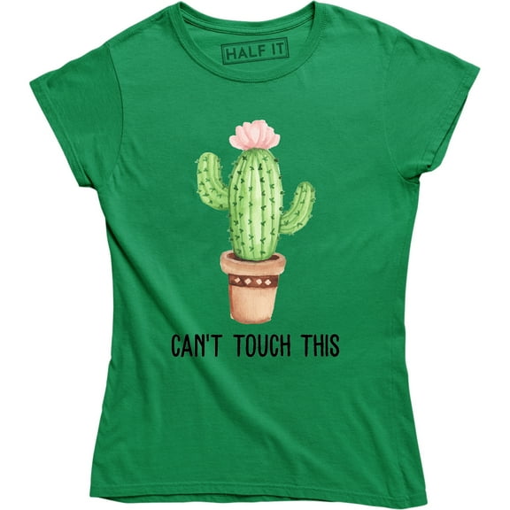 Can't Touch This Cactus Women's Pocket Funny Retro Cute Fashion T-Shirt