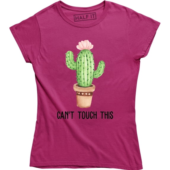Can't Touch This Cactus Women's Pocket Funny Retro Cute Fashion T-Shirt