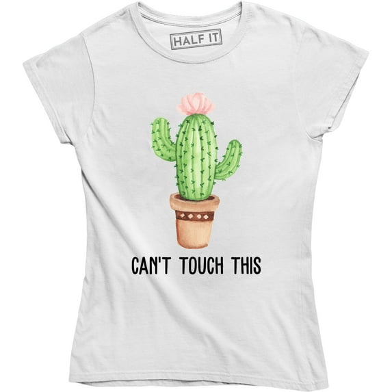 Can't Touch This Cactus Women's Pocket Funny Retro Cute Fashion T-Shirt