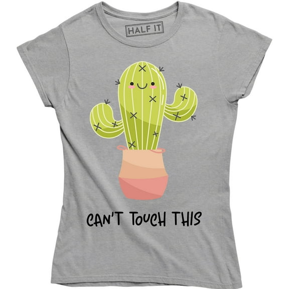 Can't Touch This Cactus Women's Pocket Funny Retro Cute Fashion Tee Shirt