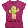 thumbnail image 1 of Can't Touch This Cactus Women's Pocket Funny Retro Cute Fashion Tee Shirt, 1 of 4